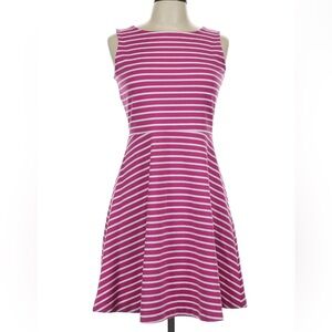 Talbots Pink and White Fit and Flare Dress Large Petite